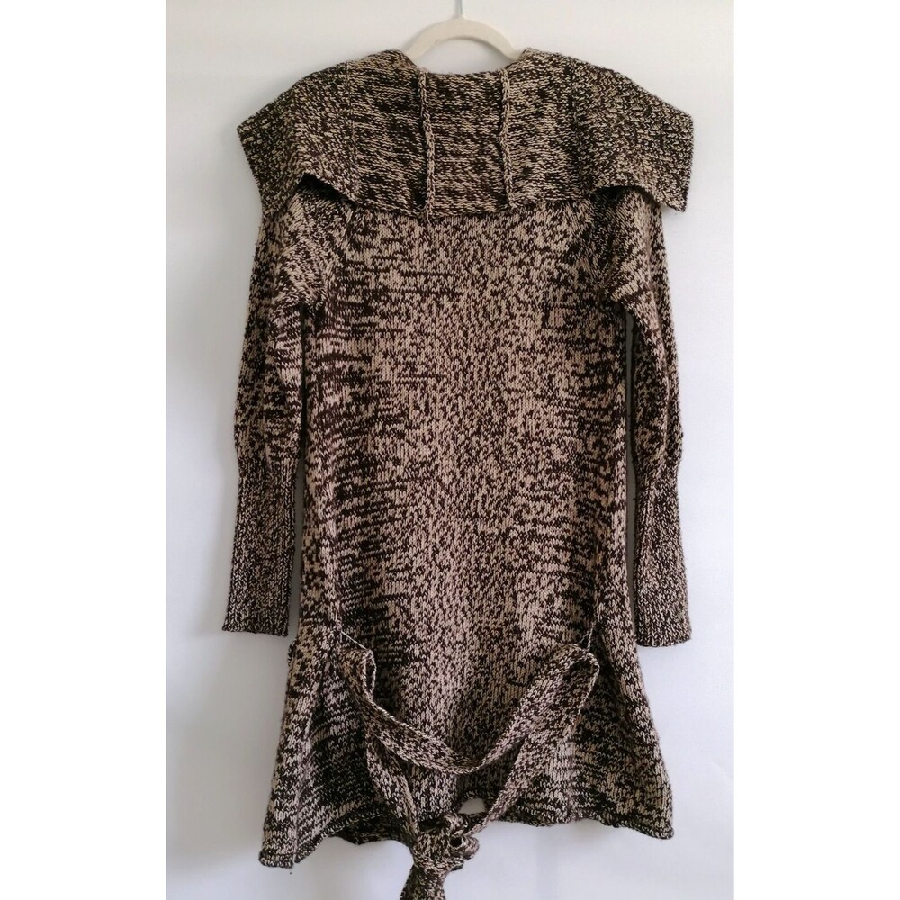 Gap Womens Brown Lamb Wool Cotton Drape Collar Knit Cardigan Sweater Size Large - Picture 2 of 7
